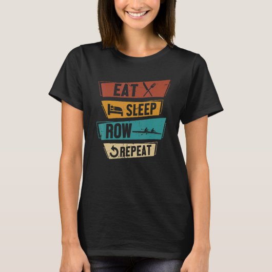 T-shirt Aviron Dormir Rangée Répéter l'équipage d'aviron (Devant)