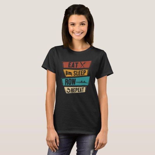 T-shirt Aviron Dormir Rangée Répéter l'équipage d'aviron (Devant entier)