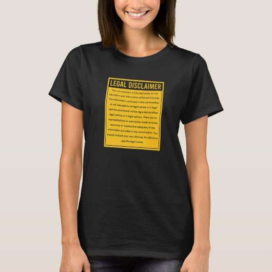 T-shirt Avis de non-responsabilité Conversation avocat Dro (Devant)