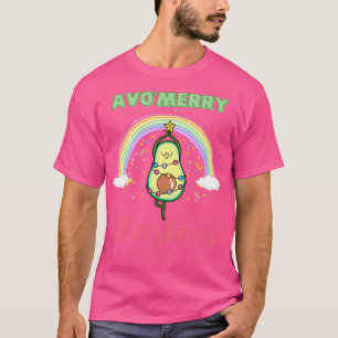 T-shirt Avo joyeux Noël Avocado yoga arc-en-ciel