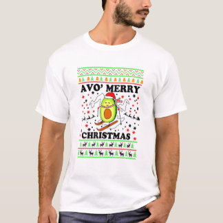 T-shirt Avo Joyeux Noël Drôle Douleur Laide Avocado Ski