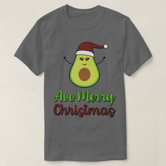 T-shirt Avocado Avo Joyeux Noël Plaid Santa Hat Tet Ve (Design devant)