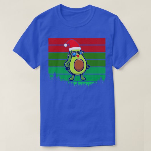 T-shirt Avocado Avo Joyeux Noël Plaqué Santa Hat Texte V (Design devant)
