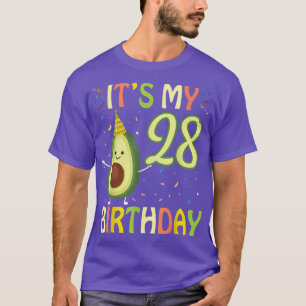 T-shirt Avocado C'Est Mon Anniversaire De 28 Ans Heureux P
