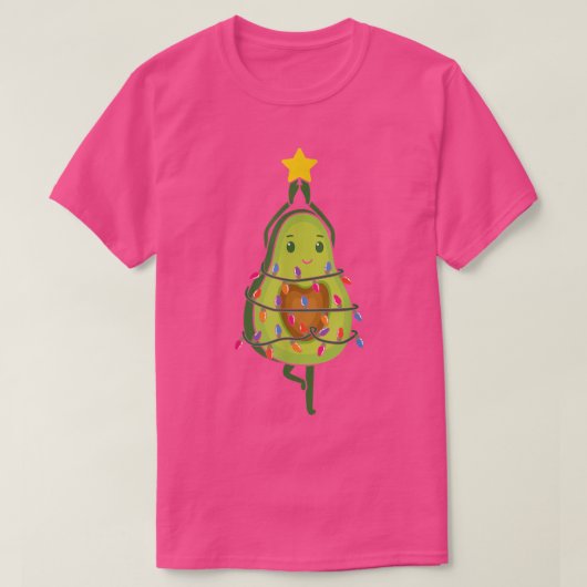 T-shirt Avocado Christmas Tree Lights Xmas Coût végétarien (Design devant)