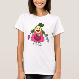 T-shirt Avocado en coiffeur avec ciseaux et comb