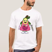 T-shirt Avocado en coiffeur avec ciseaux et comb (Devant)