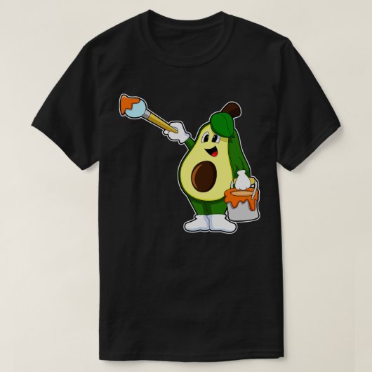 T-shirt Avocado en peintre avec pinceau (Design devant)