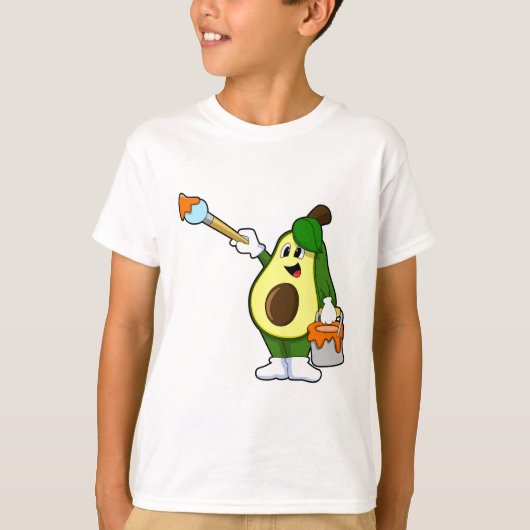 T-shirt Avocado en peintre avec pinceau (Devant)