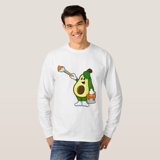 T-shirt Avocado en peintre avec pinceau (Devant entier)