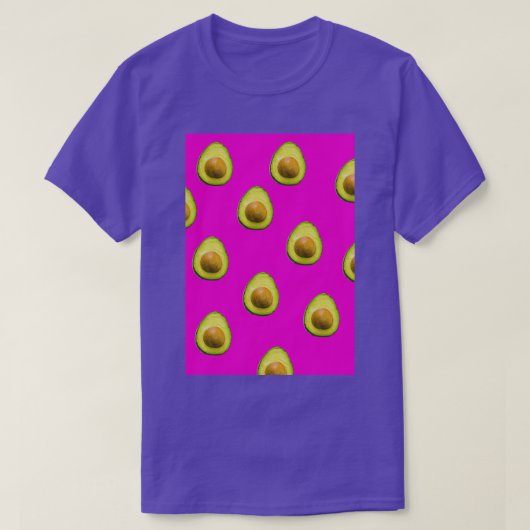 T-shirt Avocado et motif rose (Design devant)