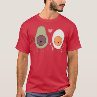 T-shirt Avocado et oeuf Les amoureux Noir