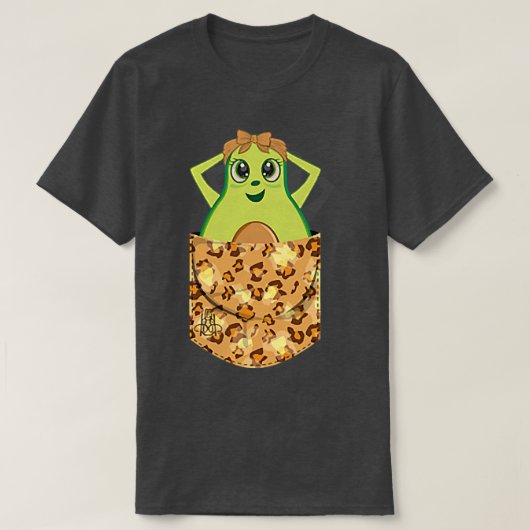 T-shirt Avocado Fruit dans pochette Empreinte de léopard a (Design devant)
