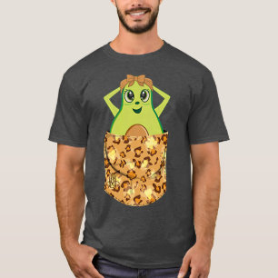 T-shirt Avocado Fruit dans pochette Empreinte de léopard a