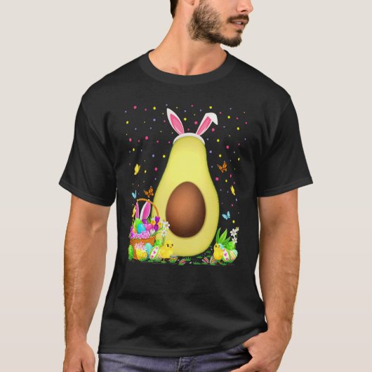 T-shirt Avocado Fruit Easter Oeuf Hunt Bunny Avocado Pâque (Devant)