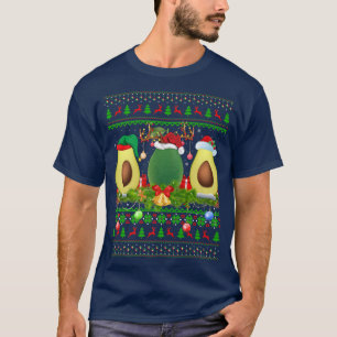 T-shirt Avocado Fruit Lover Xmas Père Noël Ugly Avocado Ch