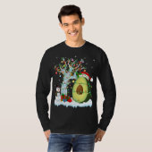T-shirt Avocado Fruit Xmas Arbre Éclairage Santa Hat Avoca (Devant entier)