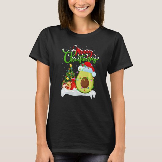 T-shirt Avocado Fruit  Xmas Decorations Santa Avocado Chri (Devant)