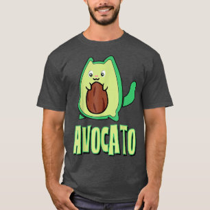 T-shirt Avocado Funny Cute Cat Avocado Vegan hangover fun