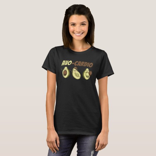 T-shirt Avocado Graphic Avo Cardio for a Avacardio Workout (Devant entier)