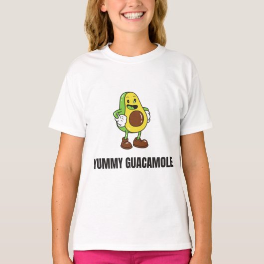 T-shirt Avocado Guacamole Food Kawaii Face (Devant)