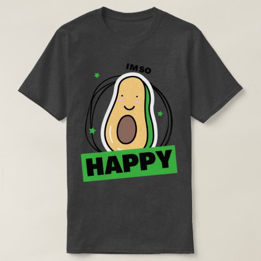 T-shirt Avocado minimaliste blanc vert (Design devant)