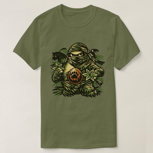 T-shirt Avocado Ninja — Shadow of the Jungle  (Design devant)