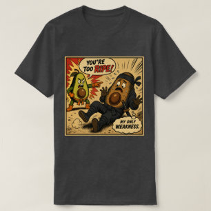 T-shirt Avocado Ninja "Trop mûr" — Bande dessinée rétro dr