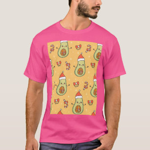 T-shirt avocado noël père Noël mignon motif