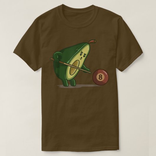 T-shirt avocado playing poolbillard vegan billard gift  (Design devant)