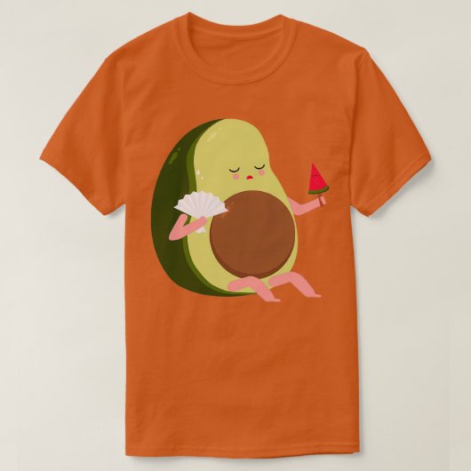 T-shirt Avocado Se sentir chaud et manger de la pastèque (Design devant)