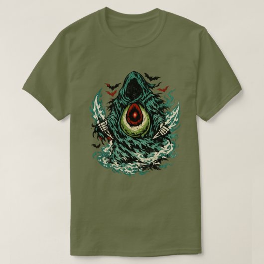 T-shirt Avocado Shadow Phantom Halloween — Dark Art Retro  (Design devant)