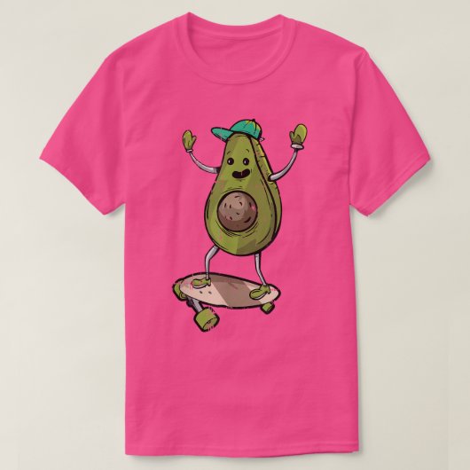 T-shirt Avocado Skater Skateboard Summer Funny Food Lover  (Design devant)
