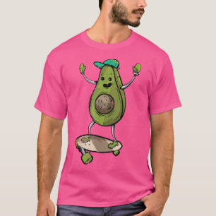 T-shirt Avocado Skater Skateboard Summer Funny Food Lover