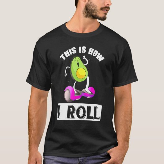 T-shirt Avocado sur une roue Hoverboard Electric Skateboar (Devant)