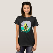 T-shirt Avocado Surfing Surfer Riding Wave Ocean Cool Surf (Devant entier)