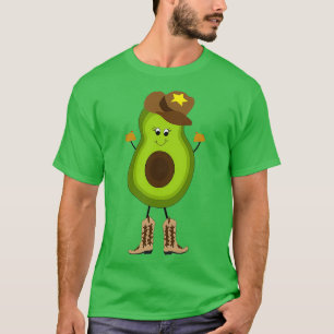 T-shirt Avocado tenant du taco avec casquette cowboy et bo