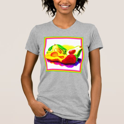 T-shirt Avocado tropical, fraise et mangue. Commandez dès (Devant)