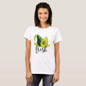 T-shirt Avocado vert frais Fruit à vie fixe dans l'aquarel (Devant entier)