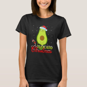 T-shirt Avocado Xmas éclaire Père Noël Avocado Cat Christm