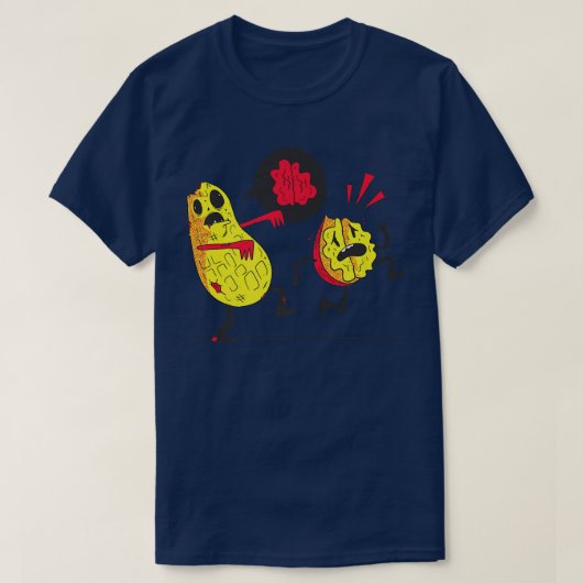 T-shirt avocados zombies marchant (Design devant)