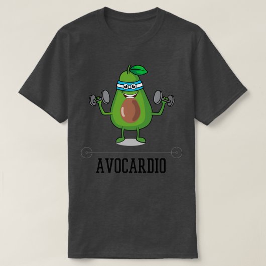 T-shirt Avocardio Funny Avocado Doing Cardio (Design devant)