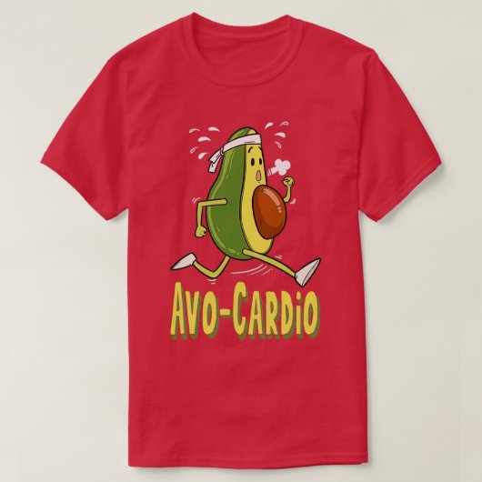 T-shirt Avocardio Vegan Avocado Cardio Running (Design devant)