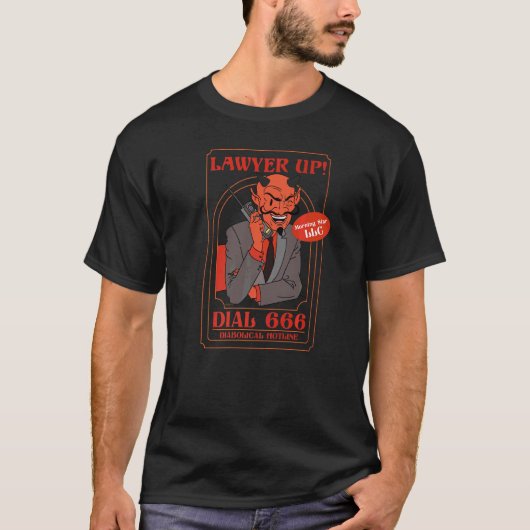 T-shirt Avocat à composer 666 Diabolical Hotline Devil (Devant)