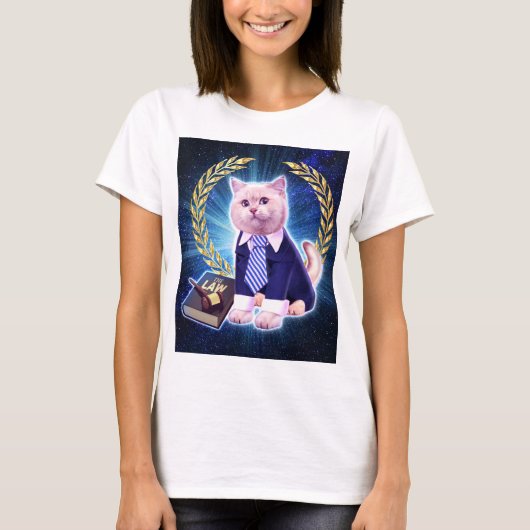 T-shirt Avocat de chat dans l'espace (Devant)