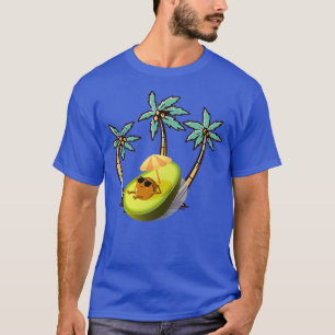 T-shirt avocat de la charcuterie sur la plage avec lunette