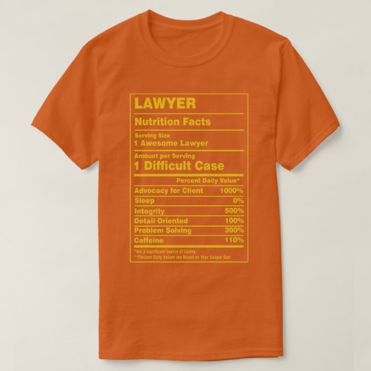 T-shirt Avocat de la valeur nutritive (Design devant)
