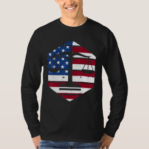 T-shirt Avocat du 4 juillet Drapeau américain Échelle de j