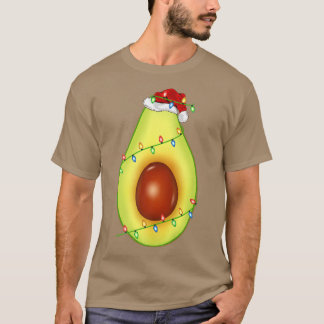 T-shirt Avocat Fruit Lover Xmas Santa Hat Avocado Christm