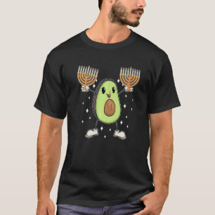 T-shirt Avocat Menorah Hanukkah Fruit Chanukah Juif Végé